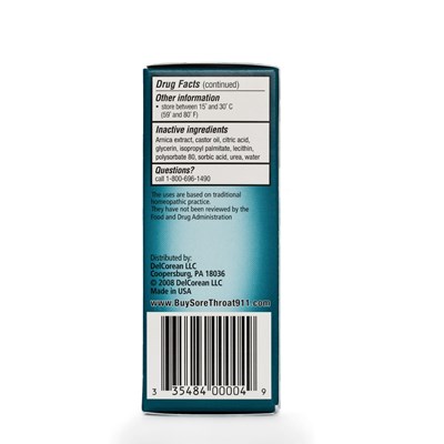 Inactive List (Sorethroat911 Side Drug Facts Med)